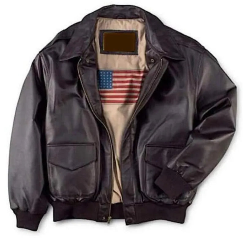 Retro Air Force Fur Leather Locomotive Fur Collar